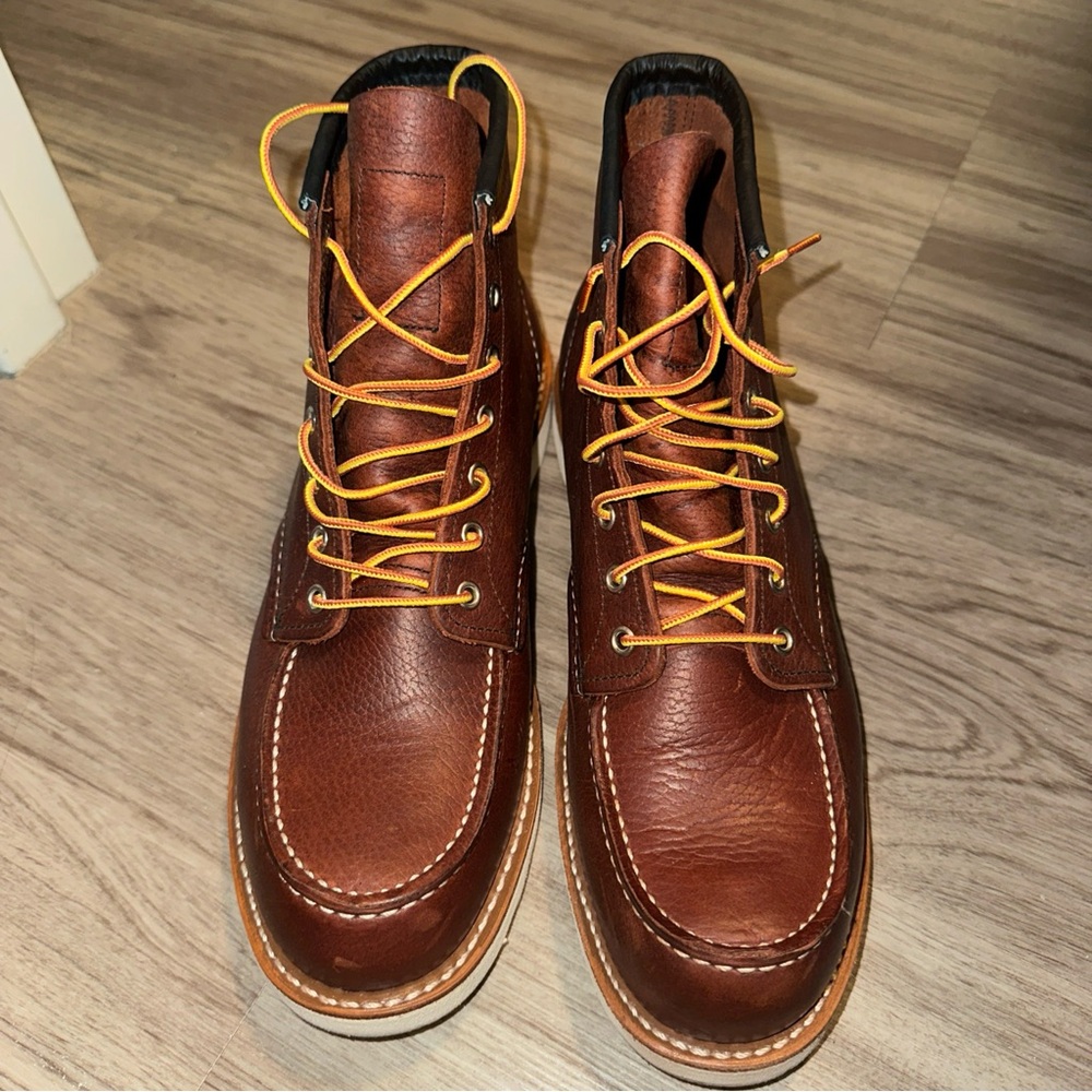 Red Wing Brown Leather Moc-Toe Boots - Picture 2 of 6